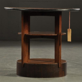 Antieke bijzettafels / Rond palissander leestafeltje salontafel  ca. 1910 art deco  (No.200846)