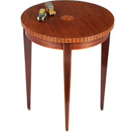 Antieke bijzettafels / Ronde satijnhouten bijzettafel ca 1910 in Louis Seize stijl (No.901230)