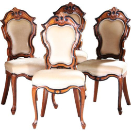 Antieke stoelen / Stel van 4 Willem III stoelen gesigneerd Horrix ca. 1875 (No.580252)