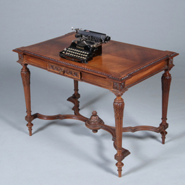 Schrijftafeltje of wandtafel in notenhout met brede lade Frankrijk ca 1860 (No.422435)