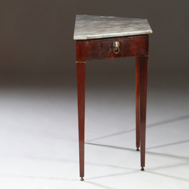 Wandtafel eind 18e eeuw  mahonie brons  grijs geaderd marmer blad   (No.951420)