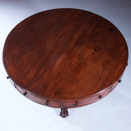 Drumtabel met massief mahonie blad 4 laden en 4 schijnladen ca 1815 (No.230215)