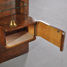 Antiek Varia / Art Deco Hoofdbord / bedombouw of hoofdeind ca. 1920 met twee nachtkastjes (No.989961)&