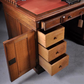 Antieke bureaus / Zeer hoog herenbureau met dubbel werkblad ca. 1880 Hollands (No.942855)