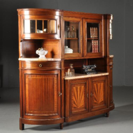 Antieke kast / UItbundig mahonie ca. 1880 buffet met kwartronde zijde (No.481846)