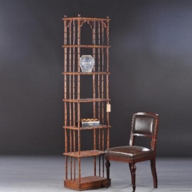 Antieke bijzettafels / etagère Faux bamboo / Engelse "what not" ca. 1900 met 7 etages (No820242)