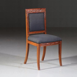Antieke stoelen / stel van 6 Louis Philipe stoelen ca. 1835 mahonie incl stoffering naar wens   (No.812125)