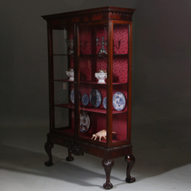 Zeer uitbundig Chippendale stijl display kabinet ca 1890 in mahonie (No.211750)
