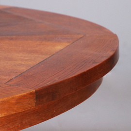 Reusachtige ronde vergadertafel of eetkamertafel 210 cm diameter voor zeker 10 personen art deco ca 1915 (No.992610)