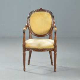 Antieke stoelen / stel van 8 antieke hollandse mahoniehouten stoelen ca. 1790 (No.402556)