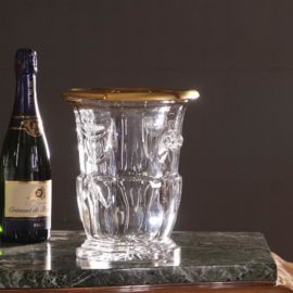 Antiek varia / Champagne koeler in kristal met 24 krt goud midden vorige eeuw (No.542450)