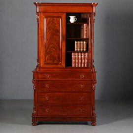 Antieke kast / Zeer uitzonderlijk een klein Willem III kabinet Hollands ca. 1860 mahonie (No.692449)