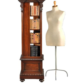 Antieke bijzettafels /  Boekenmolen ca. 1890 in notenhouten vier verdiepingen.  (No.411555)
