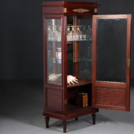 Antieke kast / Hollandse mahonie Empire stijl vitrine ca. 1880 met brons beslag  (no.662716)