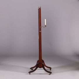 Engelse passpiegel met kandelaren ca 1890 en fraai ingelegd en facet geslepen (No.412020)
