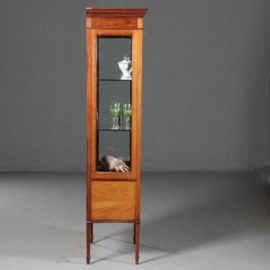Antieke kast / Vitrinekast met deur en klep bekleed interieur ca. 1900 (no.732513)