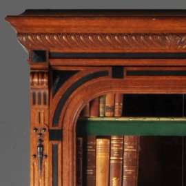 Antieke kast / Uitzonderlijk hoge én smalle Hollandse boekenkast 2,50 m. hoog ! ca. 1870 (No.160332)