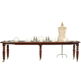 Antieke tafel / Engelse coulissentafel / pull out table ca. 1875 tot ruim 3 m. te vergroten (No.501310)