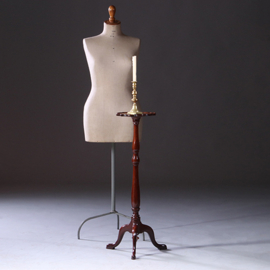 Hollandse lampetafel gueridon ca 1880 met geschulpt blad in mahonie  (No.222125)