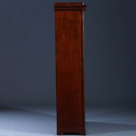 Strakke Biedermeier boekenkast / servieskast in bloemmahonie met verstelbare planken (No.231635)