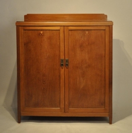 Antieke kast / Hollandse art deco kast Honduras mahonie met inleg ca. 1900 (No.76177)