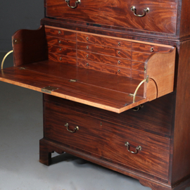 Antieke ladenkasten / Chest on Chest / Tallboy ca. 1790 in mahonie met bureau (No.910661)