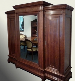 Antieke Kast / Grote Garderobekast met spiegeldeur ca. 1880 (No.7780)