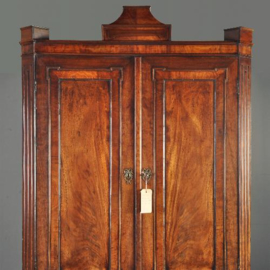 Antieke kast  +/ Hollands mahonie 4-deurs Louis Seize hoekkabinet ca. 1790 (No. 191511)