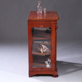 Vitrine of display cabinet in mahonie met interieur van vogeloog ca 1860 Willem III (No.991920)