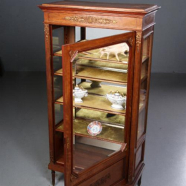 Antieke kast / Mahonie vitrine Napoleon III ca. 1860 met spiegelachterwand (No.721321)