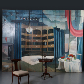 Rotterdamse geschiedenis Reusachtig Schilderij; Periact (6 delen-3 voorstellingen). Geschilderd in 1988 voor café-restaurant Floor in Rotterdam het theatercafé naast de nieuwe Rotterdamse Schouwburg. [No.491644)
