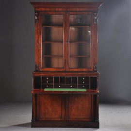 Antieke kast / boekenkast /servieskast met secretaire-lade (No.941011)