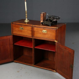 Antieke kast / Campaign desk / op-reisbureau / in mahonie ca. 1840 met lade en bureau (No.550743)