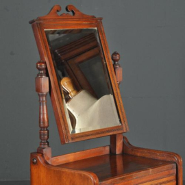 Antieke kast / Edwardian scheerkastje of badkamerkastje ca. 1910 in mahonie met kantelspiegel (No.402557)