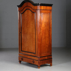 Antieke kast / Een-deurskast Willem III ca. 1870 in noten met zwart (No.740441)