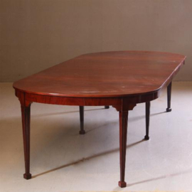 Antieke zeer lange eetkamertafel / Hollandse Louis Seize coulissentafel in mahonie ca. 1800. (No.661761)