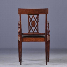 Antieke stoelen / stel van 8 antieke Engelse mahoniehouten stoelen ca. 1900 w.v. 2 met armleuningen (No.920154)