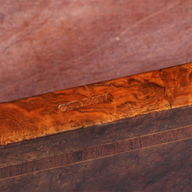 Wortelnoten Canterbury met lade gesig Gillow brons beslag en inlegwerk ca. 1850 (No.283005)#