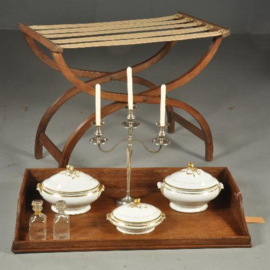 Antiek Varia / Reusachtige butlertray met inklapbaar onderstel ca. 1840 eikenhout (No.441712)