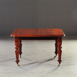 Antieke tafel / Lange rechthoekige  Engelse coulissentafel ca. 1880 mahonie  3,25 m. lang (No.182957)