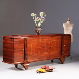 Dressoir  met vijf deuren in palissander met brons art deco Frankrijk ca 1930 (No.972205)