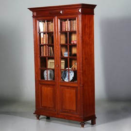 Strakke hoge boekenkast in mahonie planken verstelbaar  ca. 1885 (No.452445)