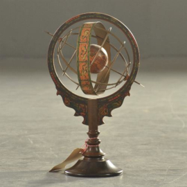 Antieke globes /  "Inspector Morse-globe / Mercurio d'Oro" in ronde gradenboog en dierenriem (No.123070)