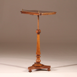 Antieke bijzettafel / Hollandse laat biedermeier lezenaar in mahonie met brons (No.892901)