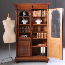 Antieke kast / Hollandse neorenaissance  boekenkast  ca. 1870  eiken met ebben (No.532754)
