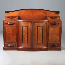 Art Deco Dressoir "t Woonhuys" ca 1920 mahonie Coromandel grepen met zeewezens  (No.960410)