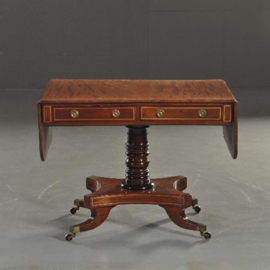 Antieke bijzettafels / Schrijftafels / Mahonie pembroke table ca. 1850 met 2 laden. (No.272156)