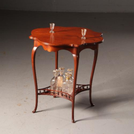 Antieke bijzettafel / wijntafels / Engels Victoriaans salontafeltje/theetafeltje ca. 1880 in massief mahonie (No.541963)