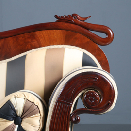 Antieke BAnken / Biedermeier sofa met gestoken zwanen ca. 1825 mahonie (No.881615)