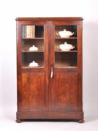 Antieke kast / Hollands mahonie boekenkastje / servieskastje ca. 1820 Biedermeier (No.375802)